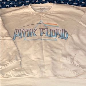 Pink Floyd Drop Shoulder Crop Crew Neck Sweater